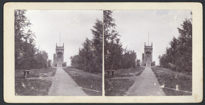 503039 Gezicht op de belvedère De Uilentoren (behorende bij het huis Lombok, Lomboklaan 35) te Leersum.